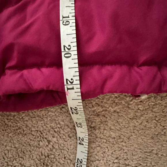 GAP Kids Girl Rose Pink Red Puffer Bomber Jacket Lined Removable Hood Size XL 12 - Picture 14 of 16